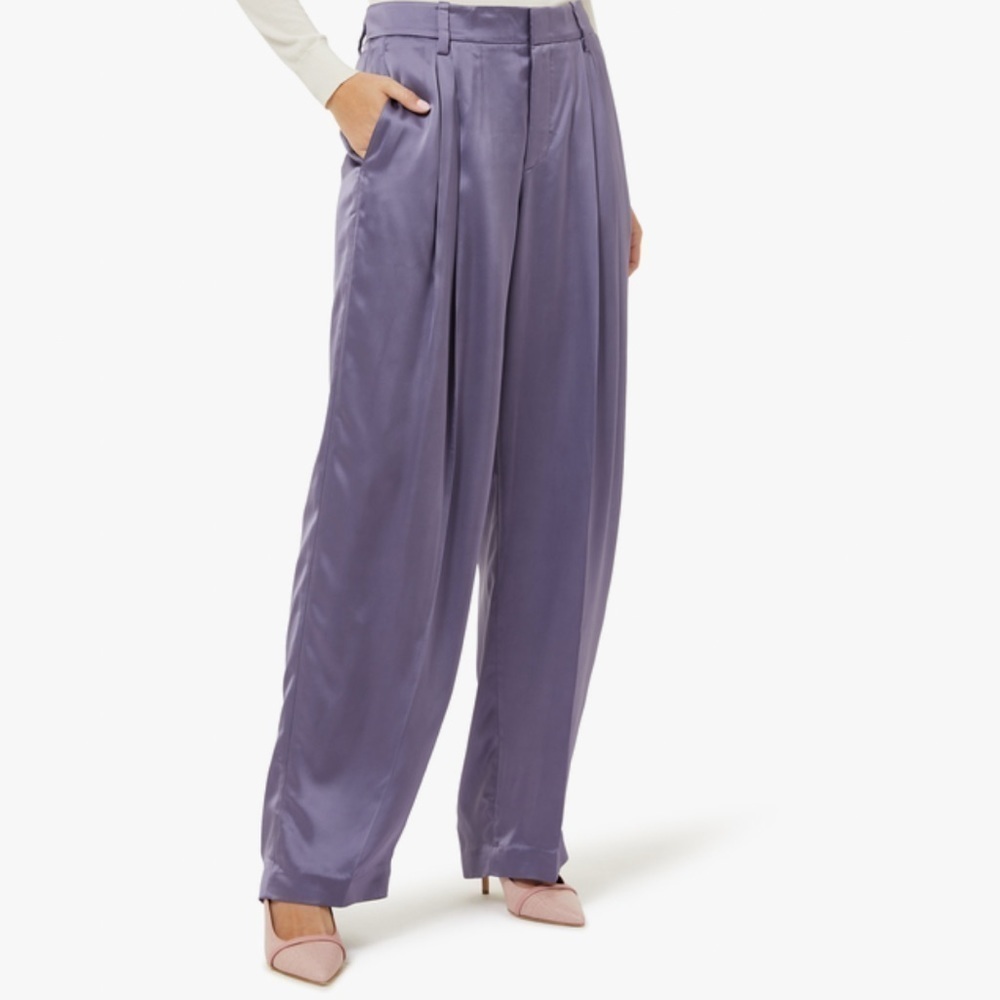 NWT Vince pleat front satin trousers 💜 Size 10 - Picture 9 of 12